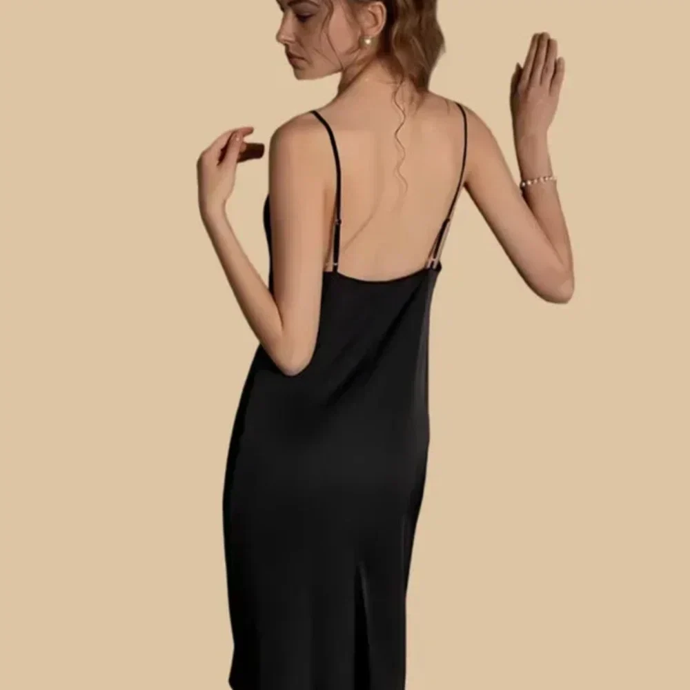 100% Mulberry Silk 19Momme Cowl Neck Spaghetti Strap Midi Nightgown & Kimono Robe Set