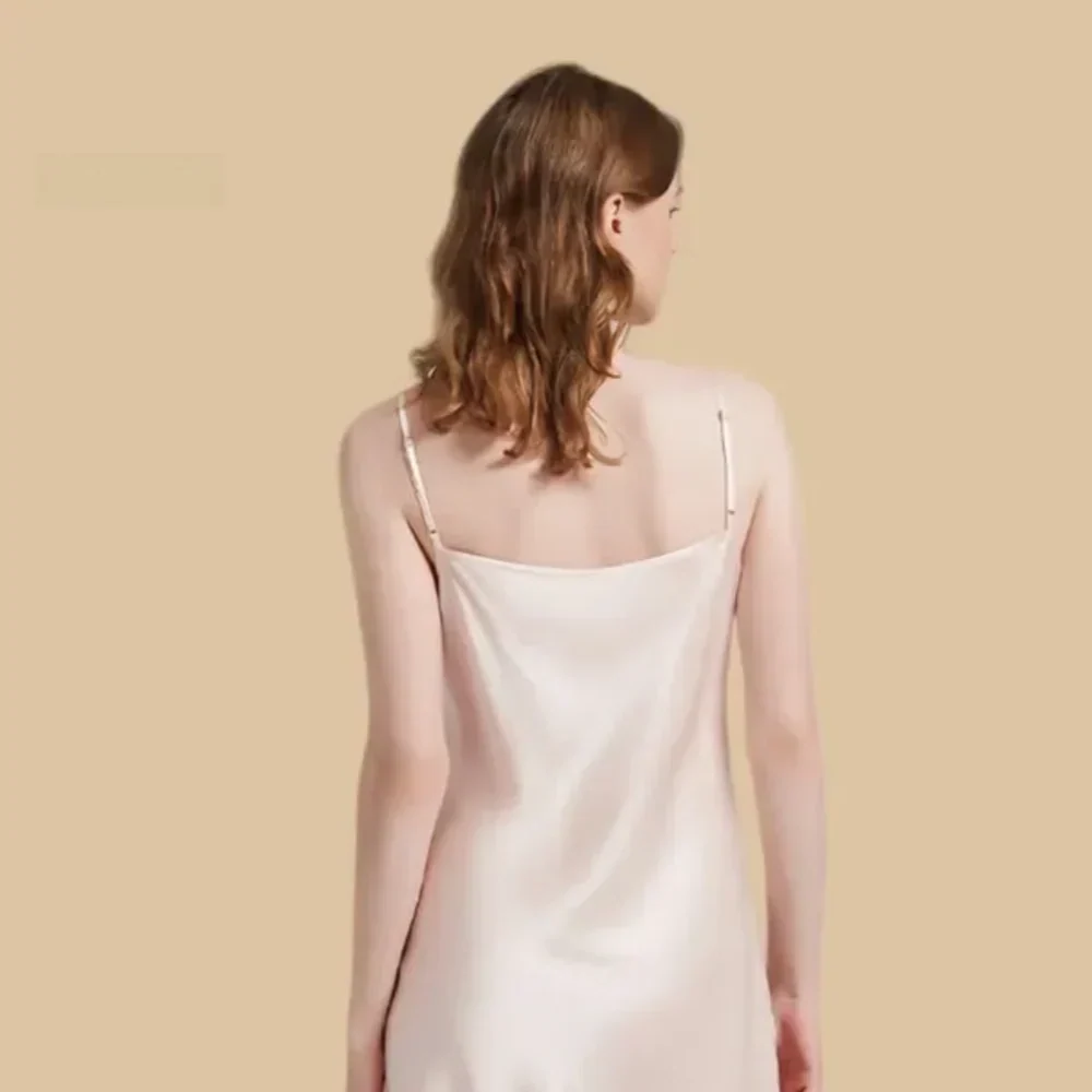 100% Mulberry Silk 19Momme Nightgown & Robe Set with Lace Trim Design