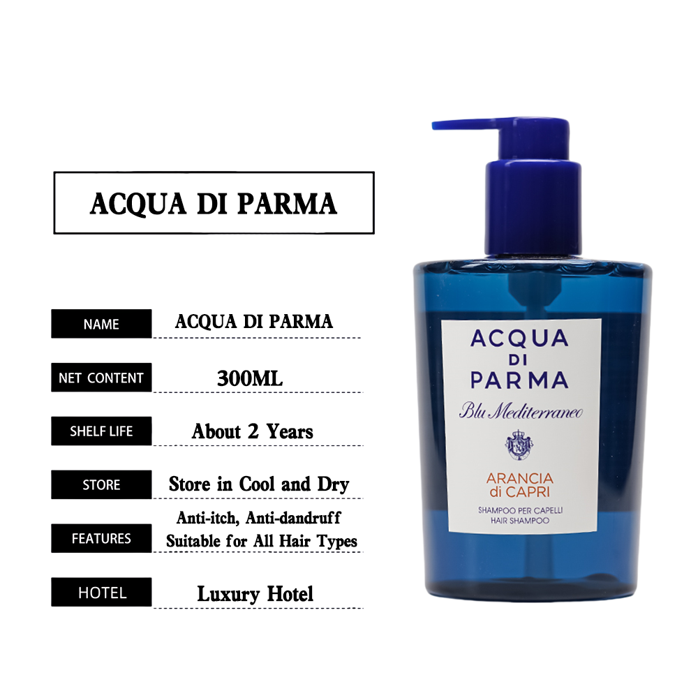 one bottle of ACQUA DI PARMA MEDITERRANEO shampoo and the features.