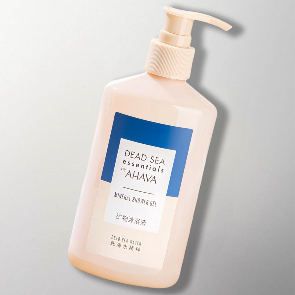 one bottle of ahava dead sea shower gel.