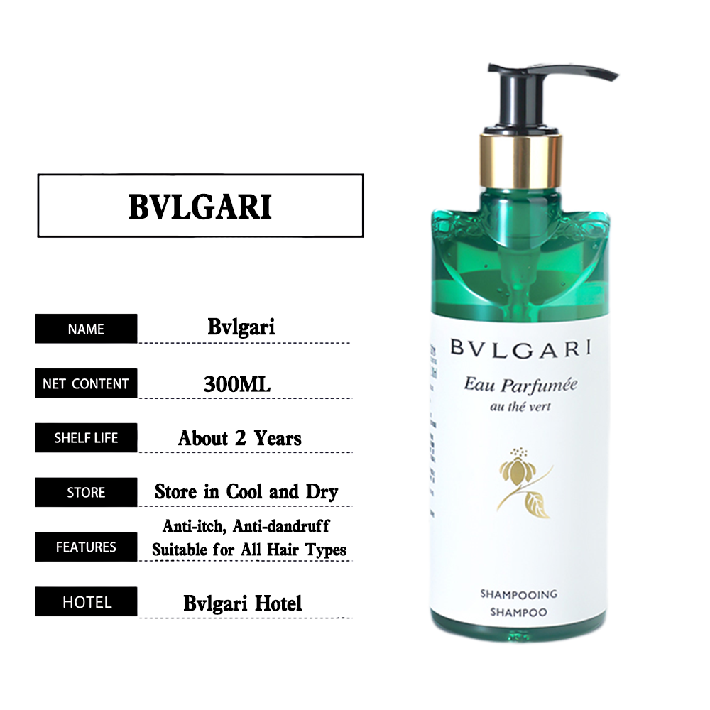 Bvlgari Hotel Green Tea Shampoo & Conditioner & Body Lotion & Shower Gel & Hand Wash & Hand Lotion 300ML | BVLGARI