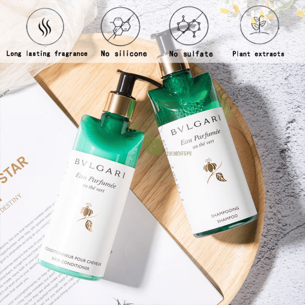 Bvlgari Hotel Green Tea Shampoo & Conditioner & Body Lotion & Shower Gel & Hand Wash & Hand Lotion 300ML | BVLGARI