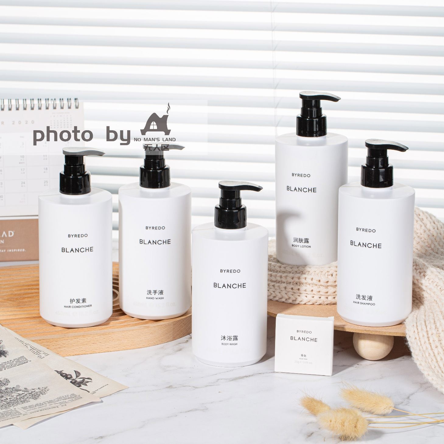 5 BYREDO_BLANCHE toiletries on table