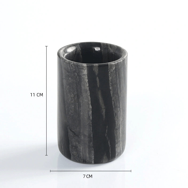 Black Wooden Marble and Brass Bathroom Collection