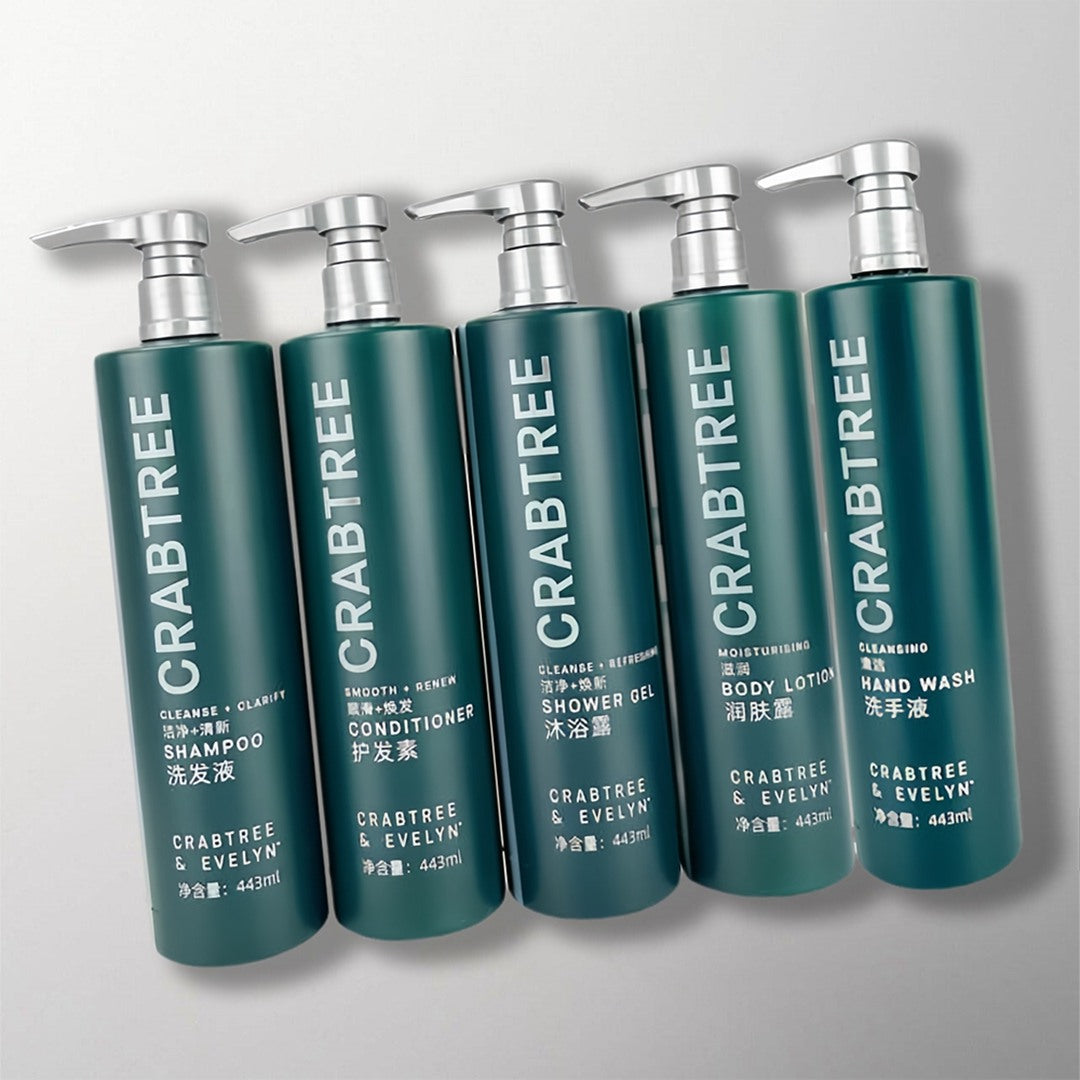 CRABTREE & EVELYN Shampoo & Conditioner & Body Lotion & Shower Gel & Hand Wash Bundle 443ML Each