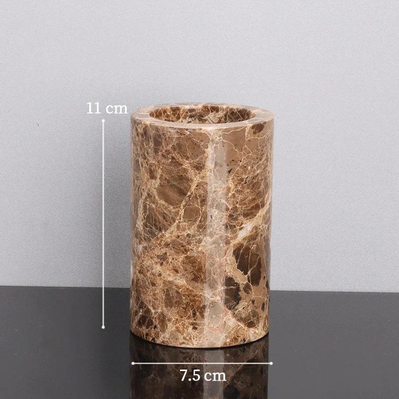 Classic Brown Marble and Brass Bathroom Collection