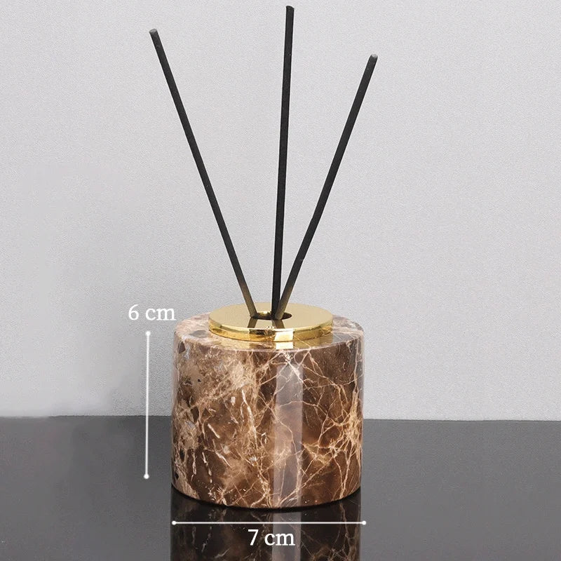 Dark Emperador Marble and Brass Bathroom Collection