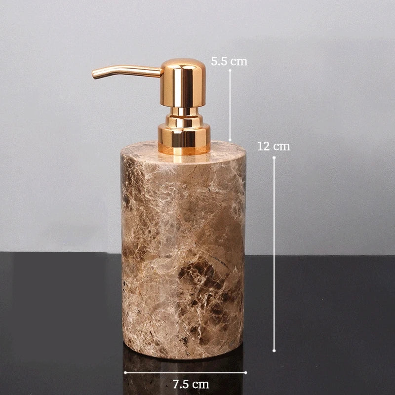 Dark Emperador Marble and Brass Bathroom Collection