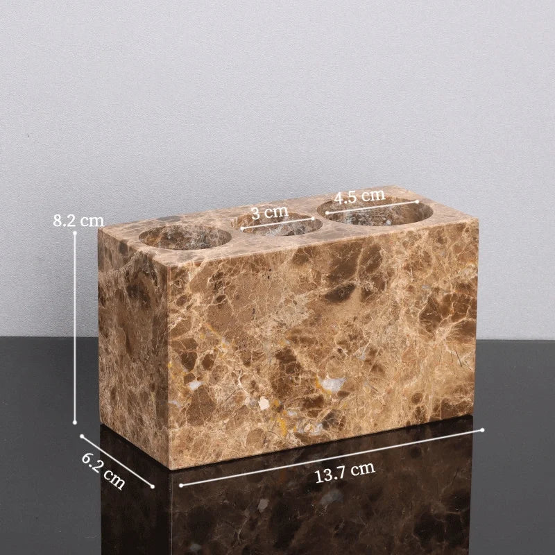 Dark Emperador Marble and Brass Bathroom Collection