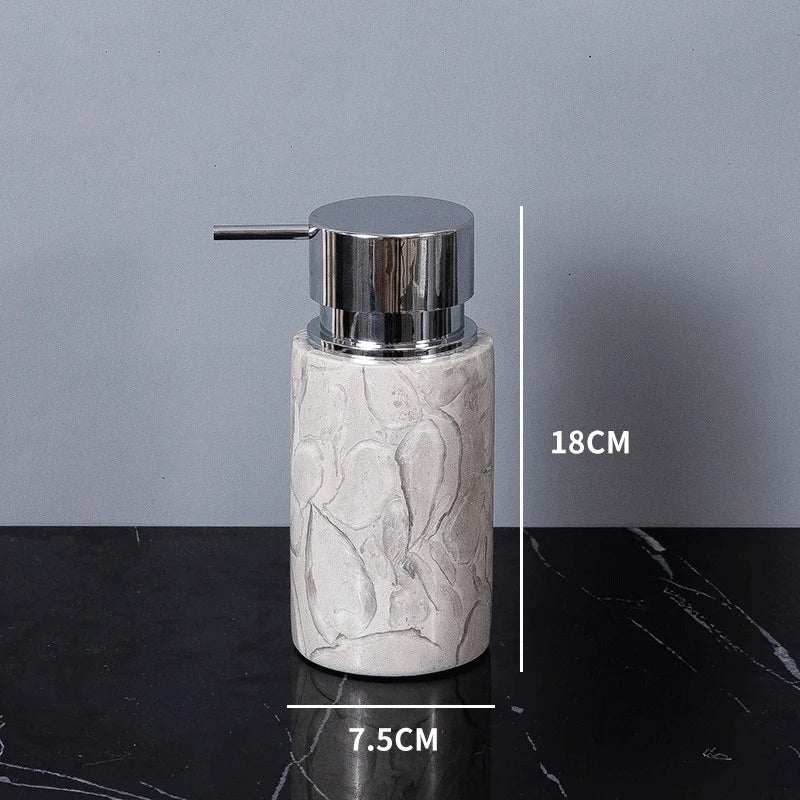 Gray Marble and Brass Bathroom Collection