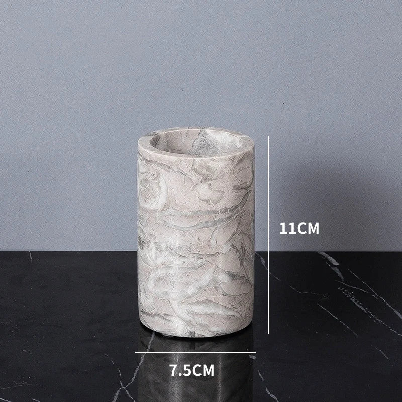 Gray Marble and Brass Bathroom Collection