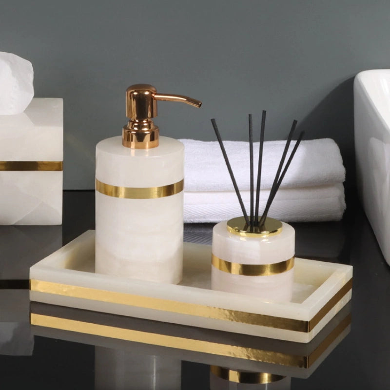 Jade Marble and Brass Bathroom Collection