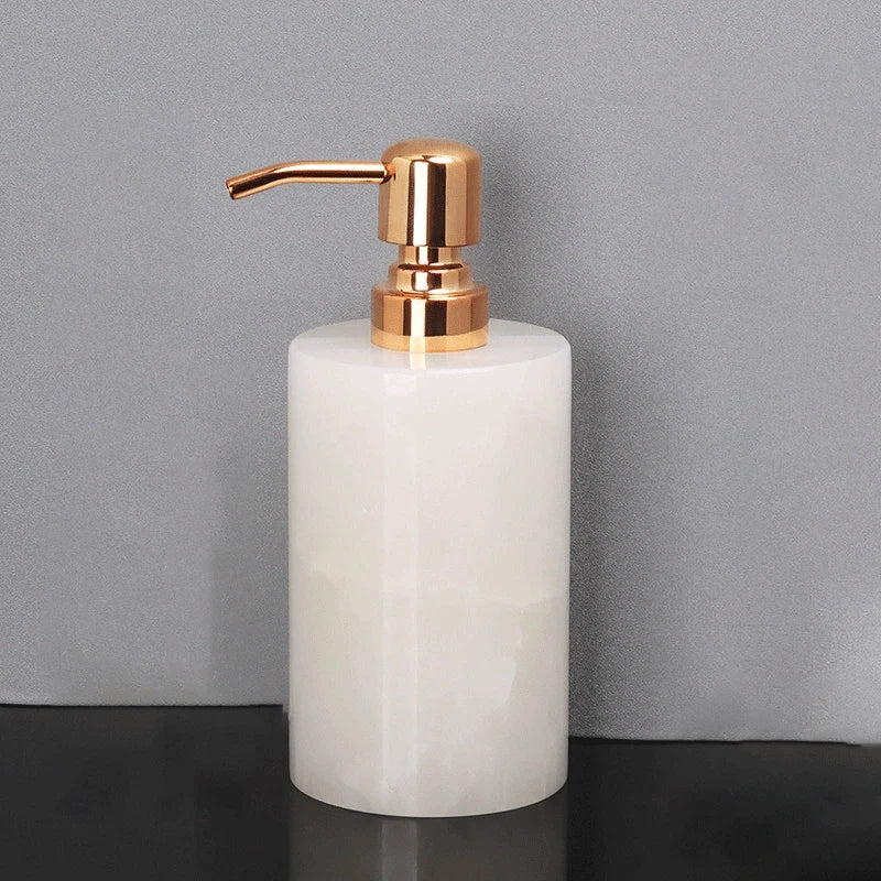 Jade White Marble and Brass Bathroom Collection