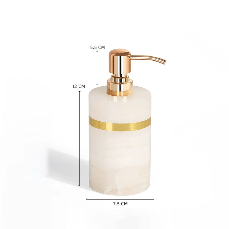 Natural Jade Marble and Brass Bathroom Collection