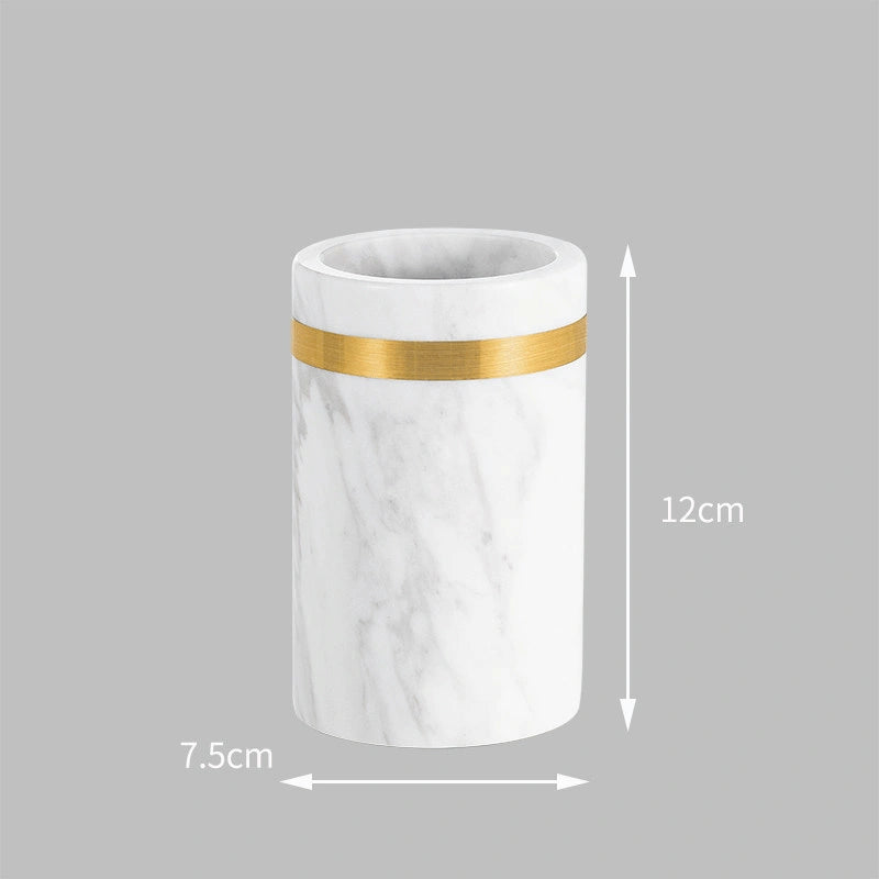 Volakas Classic Marble and Brass Bathroom Collection