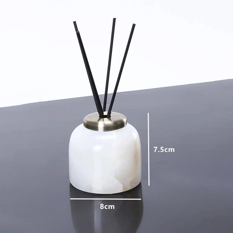 White Jade Marble and Brass Bathroom Collection