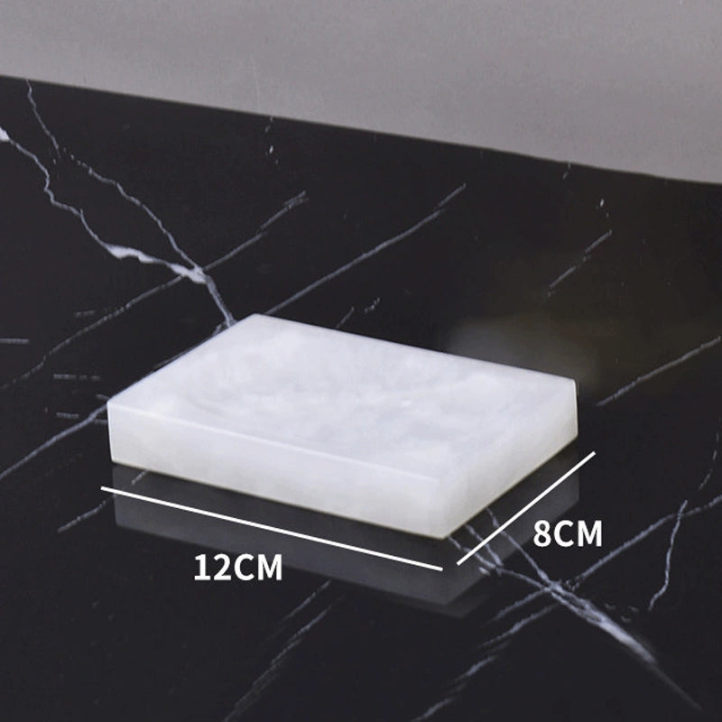 White Jade Marble and Brass Bathroom Collection