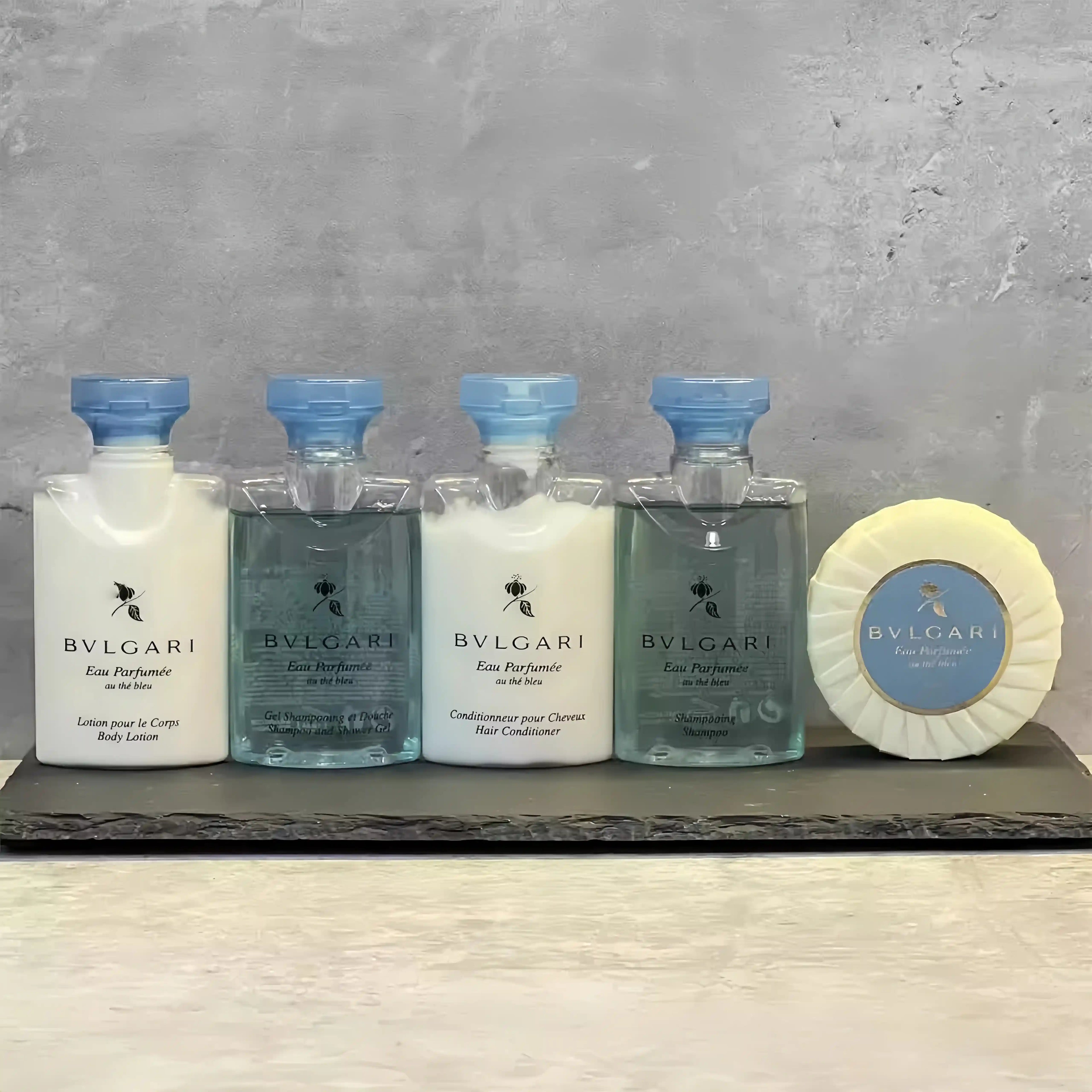 Bvlgari Eau Parfumee Blue Tea Shampoo & Conditioner & Body Lotion & Shower Gel 40ml