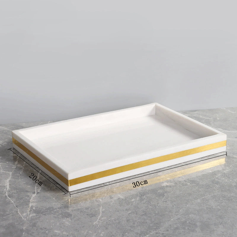 White Marble and Brass Bathroom Collection