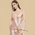 100% Mulberry Silk 16Momme Nightgown & Kimono Robe Set with Lace-Trim Cuffs