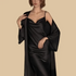 100% Mulberry Silk 19Momme Cowl Neck Spaghetti Strap Midi Nightgown & Kimono Robe Set
