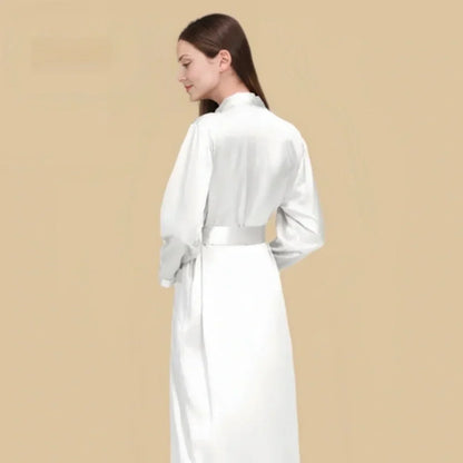 100% Mulberry Silk 19Momme Long Sleeve Midi Women&