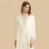 100% Mulberry Silk 19Momme Nightgown & Robe Set with Lace Trim Design