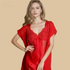 100% Mulberry Silk 19Momme Short Nightgown & Kimono Robe Set with Lace Design