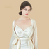 100% Mulberry Silk 19Momme Silk V-neck Nightgown & Kimono Robe with Tie Design