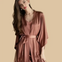 100% Mulberry Silk 19Momme Spaghetti Strap Nightgown & Kimono Robe Set