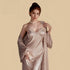 100% Mulberry Silk 19Momme Spaghetti Strap Nightgown & Robe with Lace Design