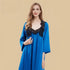 100% Mulberry Silk 19Momme V-Neck Midi Nightgown & Robe with Lace Design