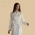 100% Mulberry Silk 22Momme Long Kimono Robe with Belt and Bow Sleeve
