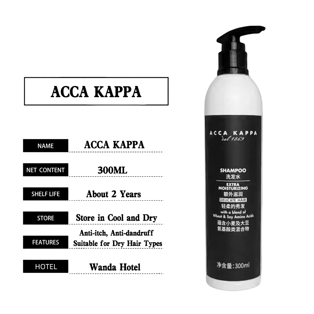 Acca Kappa Wanda Vista Hotel Shampoo, Conditioner, Bodylotion und Duschgel, 300 ml 