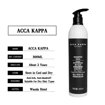 Acca Kappa Wanda Vista Hotel Shampoo, Conditioner, Bodylotion und Duschgel, 300 ml 
