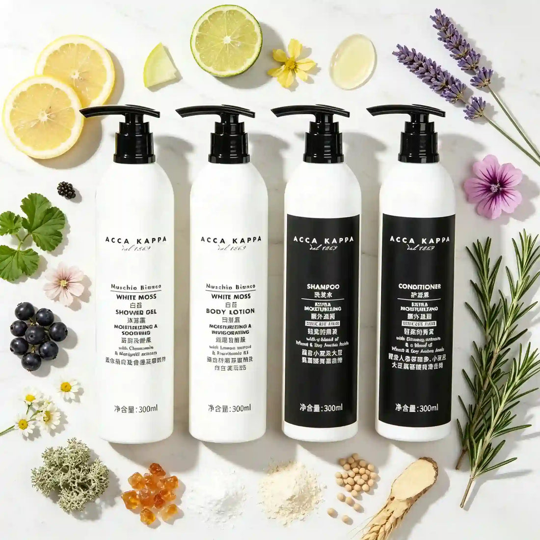 ACCA KAPPA Shampoo &amp; Spülung &amp; Körperlotion &amp; Duschgel 300ML 