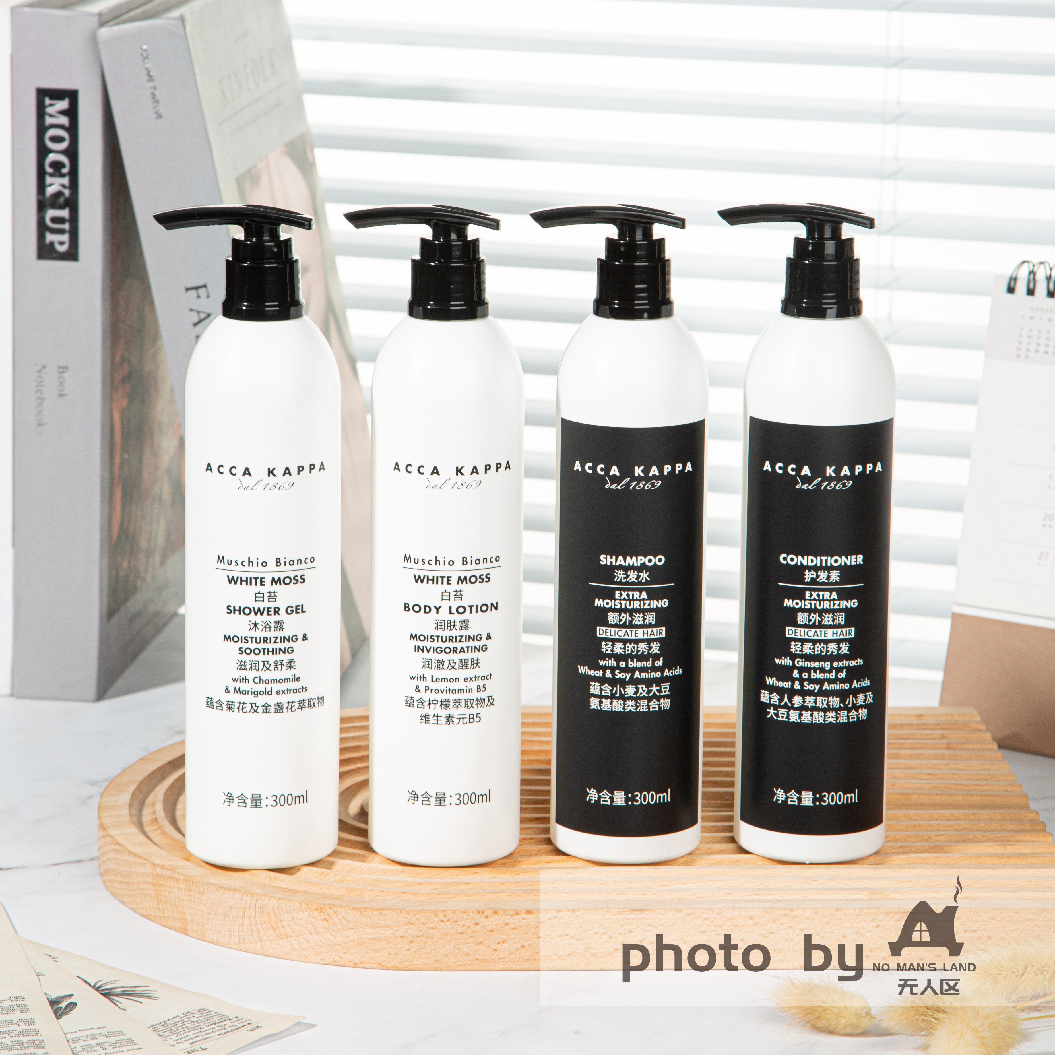 Acca Kappa Wanda Vista Hotel Shampoo, Conditioner, Bodylotion und Duschgel, 300 ml 