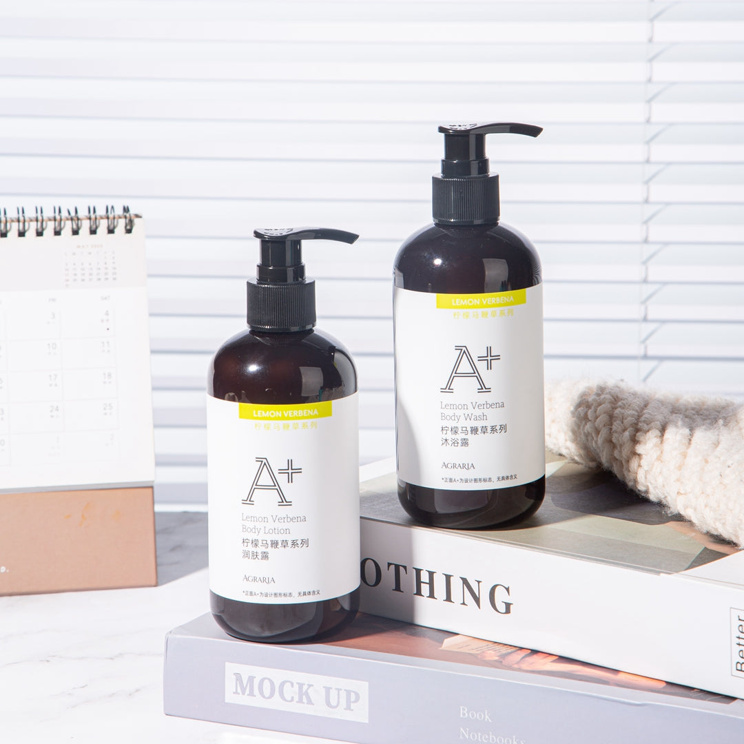 AGRARIA shower gel and body lotion.