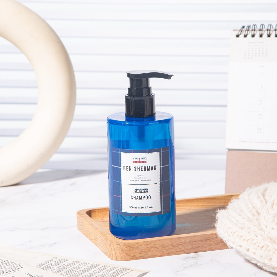 one bottle of BEN SHERMAN hotel shampoo.