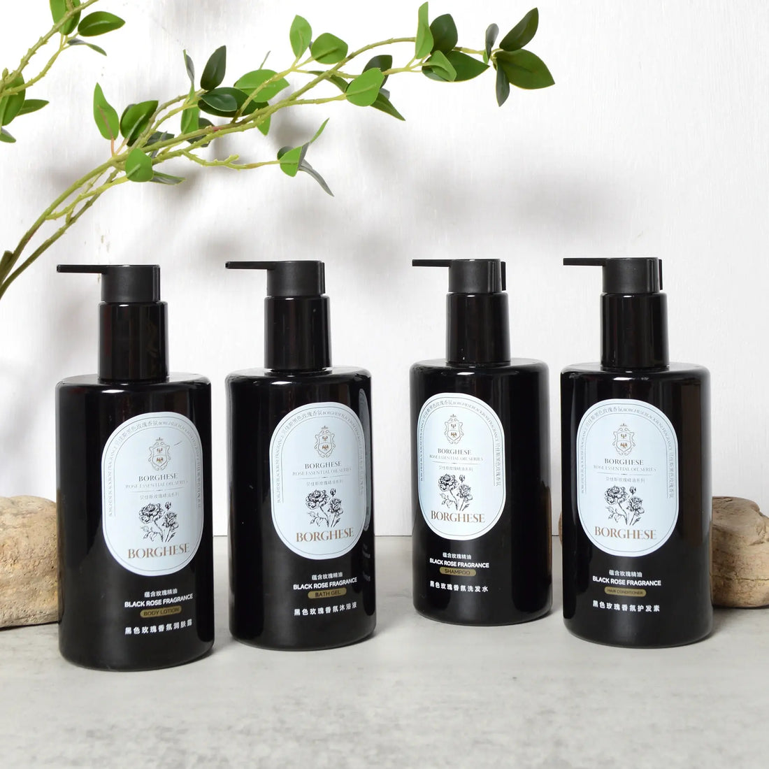 BORGHESE Shampoo & Conditioner & Shower Gel & Body Lotion 300ml