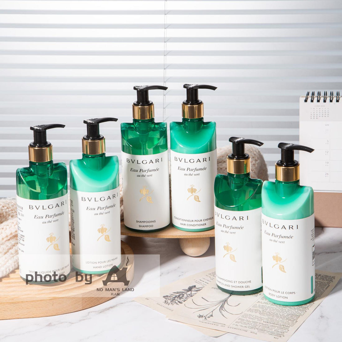 6 bvlgari hotel toiletries on table