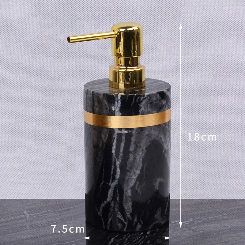 Black Marble and Brass Bathroom Collection