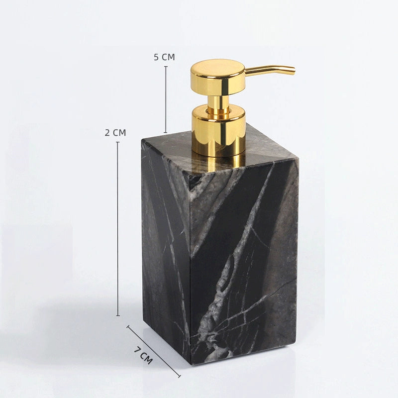 Black Wooden Marble and Brass Bathroom Collection