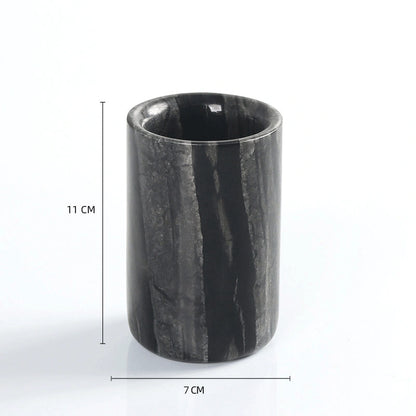 Black Wooden Marble and Brass Bathroom Collection