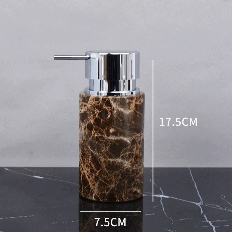 Brown Marble and Brass Bathroom Collection