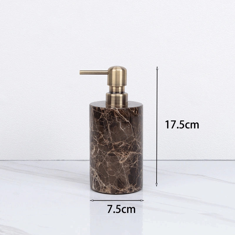 Brown Marble and Brass Bathroom Collection