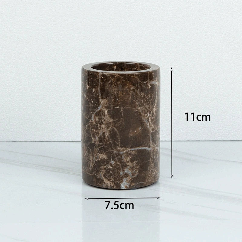 Brown Marble and Brass Bathroom Collection