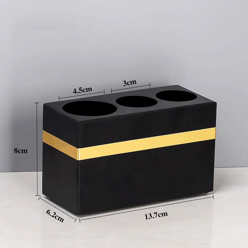 Classic Black Marble and Brass Bathroom Collection