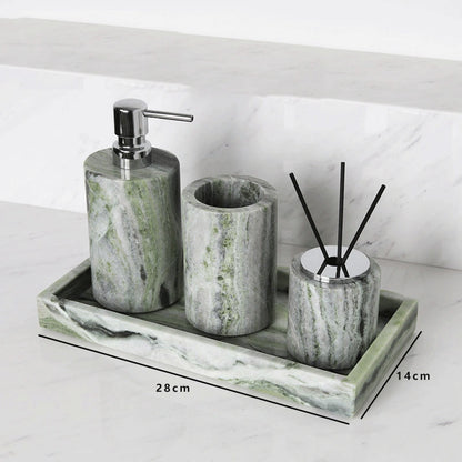 Emerald Green Marble and Brass Bathroom Collection