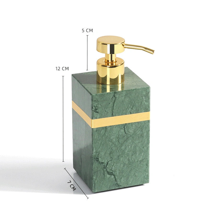 Indian Green Marble and Brass Bathroom Collection